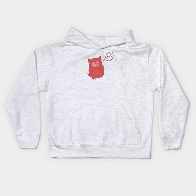 Fluffy Red Owl Kids Hoodie by CloudWalkerDesigns